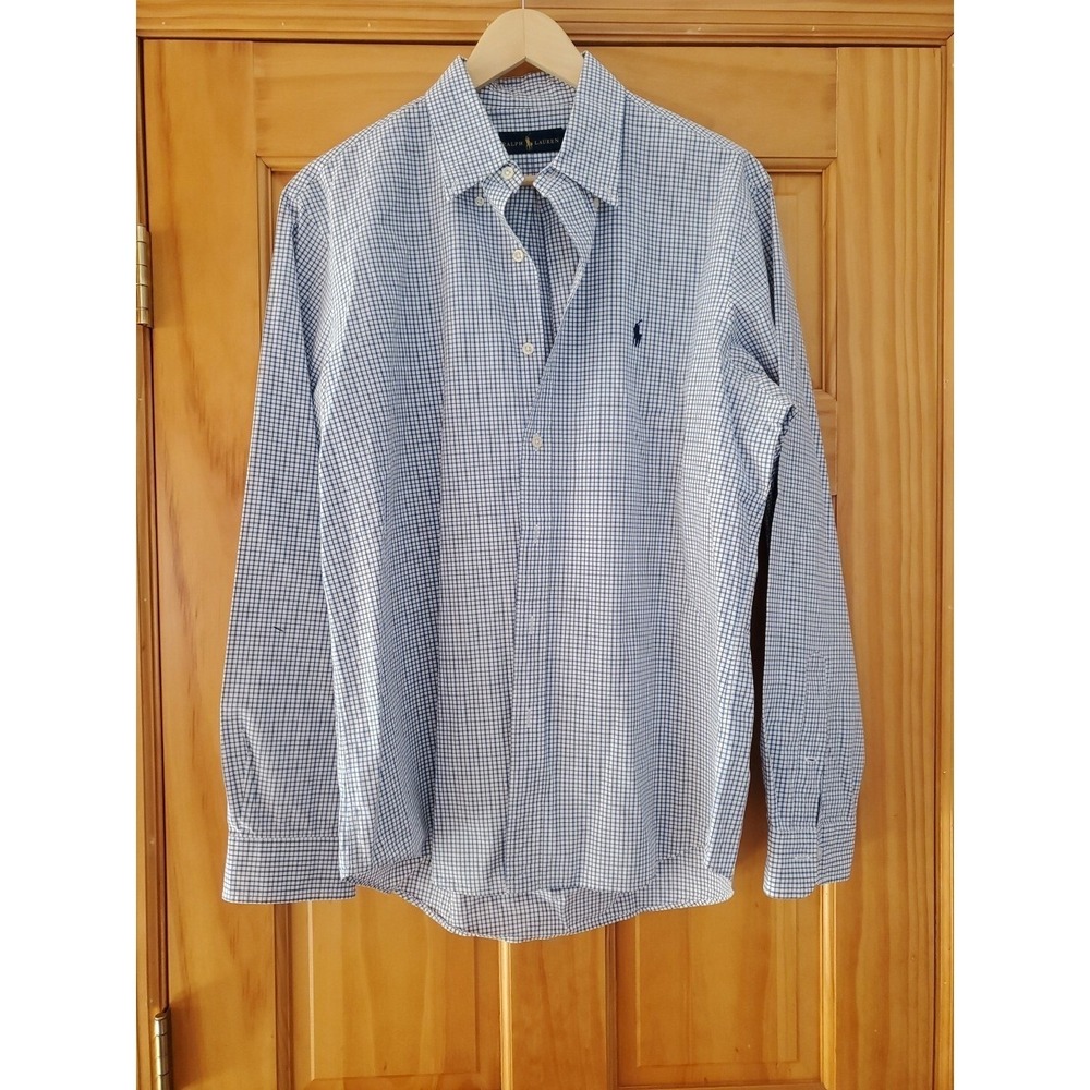Ralph Lauren Plaid Long Sleeve Button Down Mens Shirt Size Large